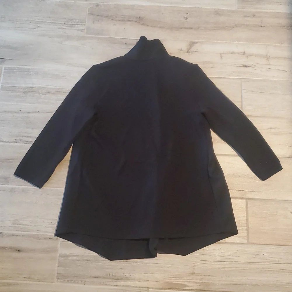 Anne Klein Womens Black Knit Viscose Blazer Jacket Medium Office Work Formal - Picture 7 of 8